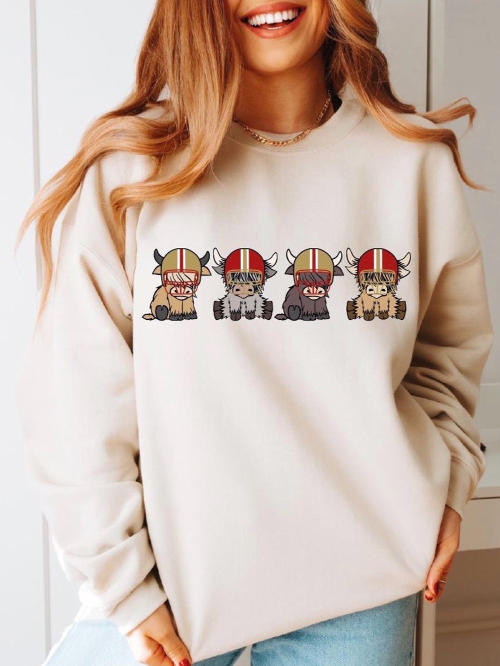 Gildan (M) Highland Cow X Kansas City Football Sweatshirt